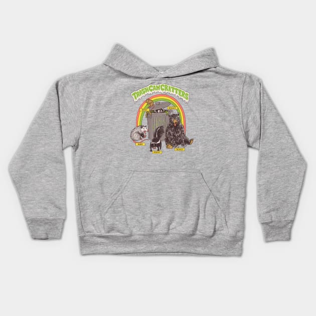 Trash Can Critters Kids Hoodie by Hillary White Rabbit